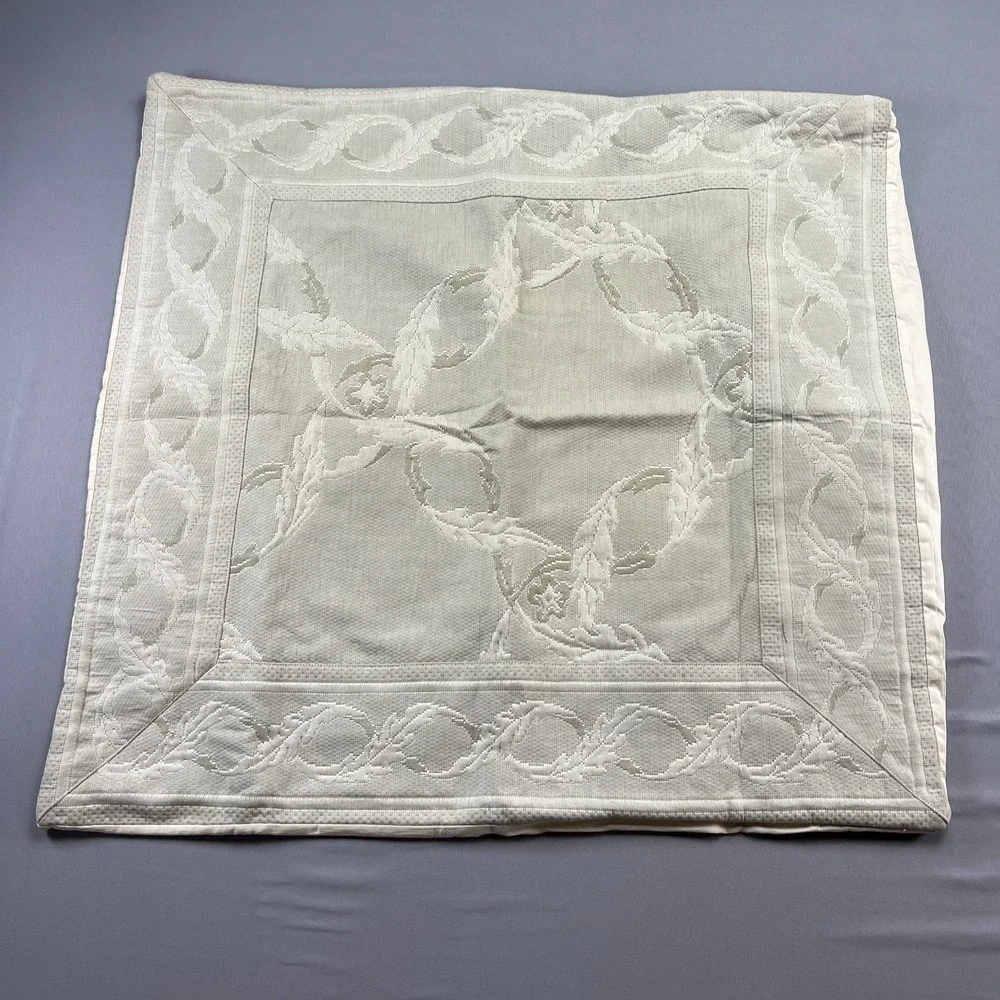 Decorative Throw Square Pillow Case Beige 100% Egyptian Cotton Luxury 23